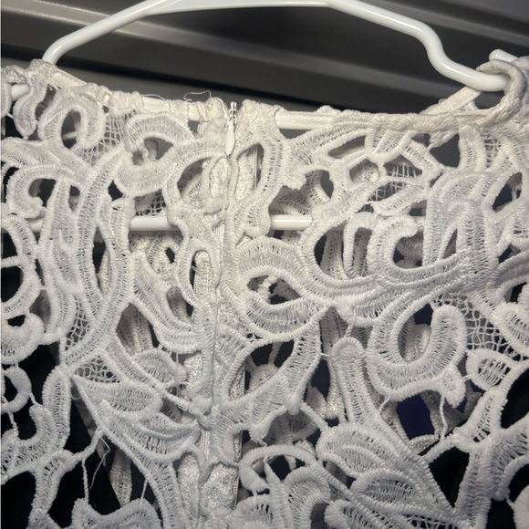 Lace Crochet Appliqué Style White Dress - Picture 2 of 7